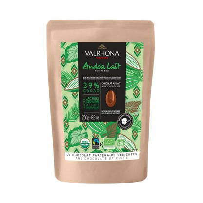 Melkchocolade voor patisserie Andoa 39%, bio & fairtrade