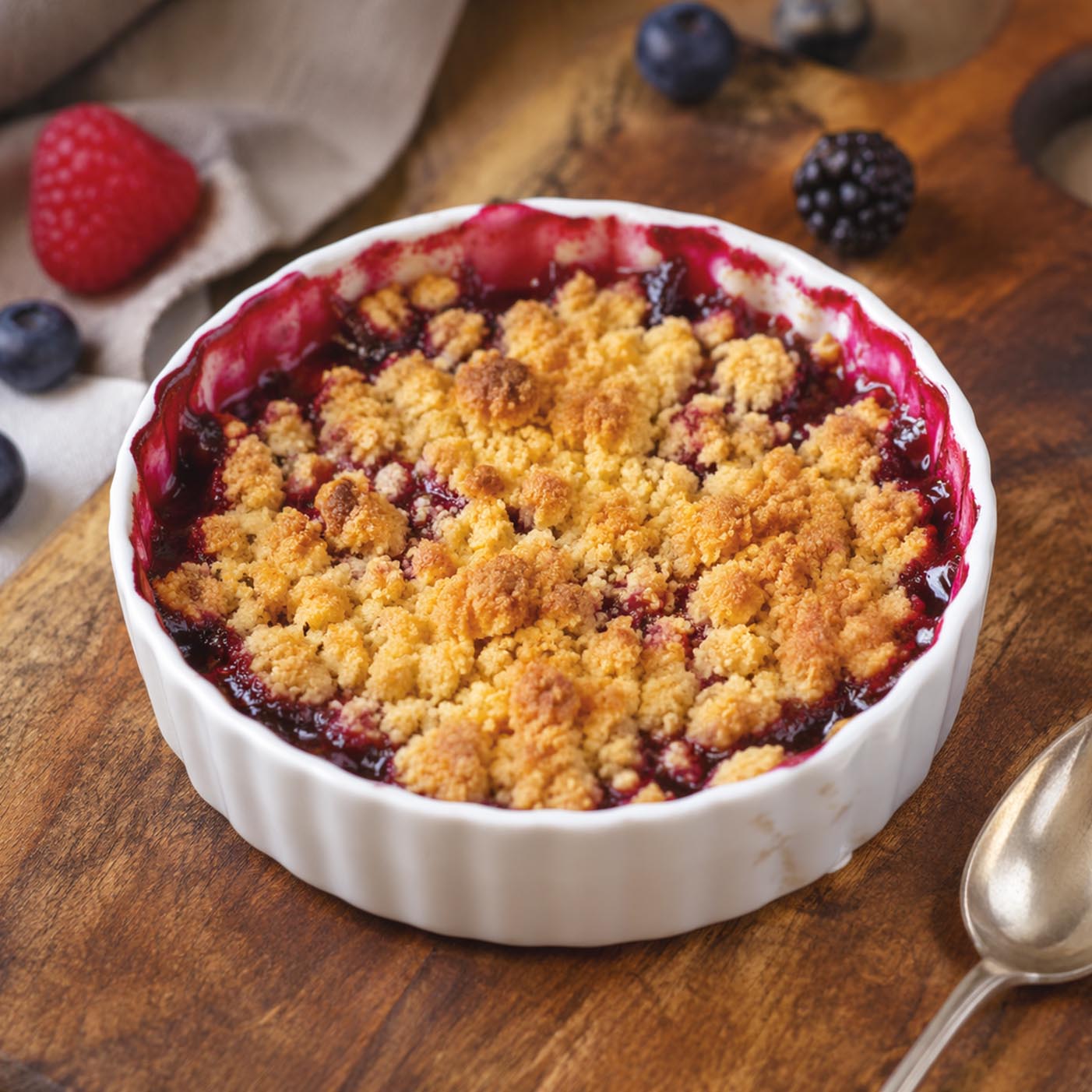 Glutenvrije rode vruchtencrumble bakpakket